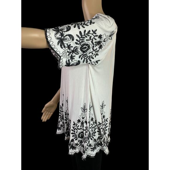 Liv Los Angeles Women's Size XL Blouse Boho Peasant Embroidered 4 Way Stretch - Picture 3 of 10